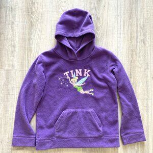 Disney Tink Tinkerbell Fleece Hooded Pullover Girl's Size 10/12 Purple Hoodie